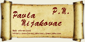 Pavla Mijakovac vizit kartica